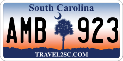 SC license plate AMB923