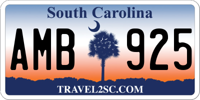 SC license plate AMB925