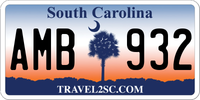 SC license plate AMB932