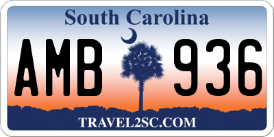 SC license plate AMB936