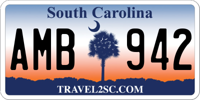 SC license plate AMB942