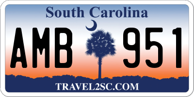 SC license plate AMB951