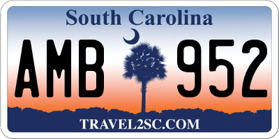 SC license plate AMB952