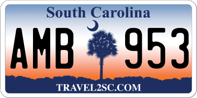 SC license plate AMB953