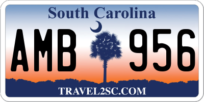SC license plate AMB956