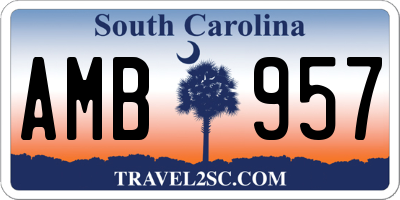 SC license plate AMB957