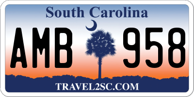 SC license plate AMB958
