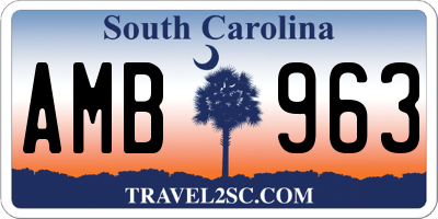 SC license plate AMB963