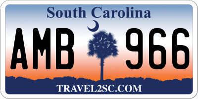 SC license plate AMB966