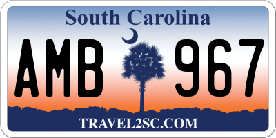 SC license plate AMB967