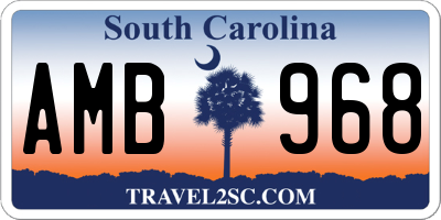 SC license plate AMB968