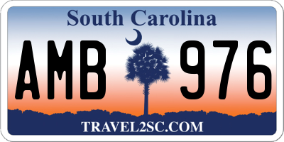 SC license plate AMB976