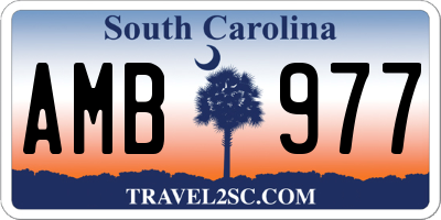 SC license plate AMB977