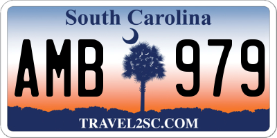 SC license plate AMB979