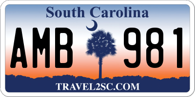 SC license plate AMB981