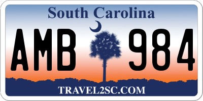 SC license plate AMB984