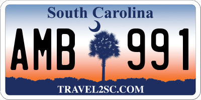 SC license plate AMB991