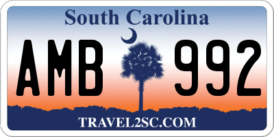 SC license plate AMB992