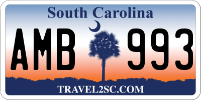 SC license plate AMB993