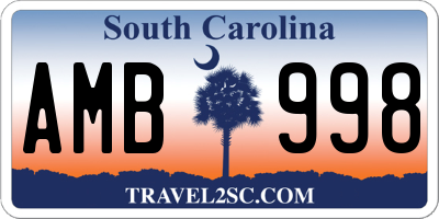 SC license plate AMB998