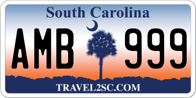 SC license plate AMB999