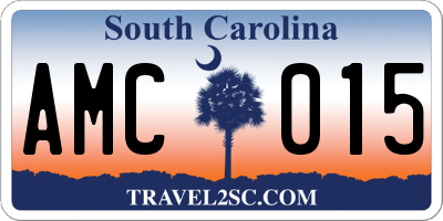 SC license plate AMC015