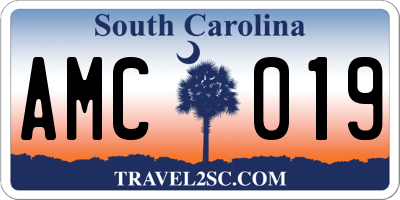 SC license plate AMC019