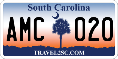 SC license plate AMC020