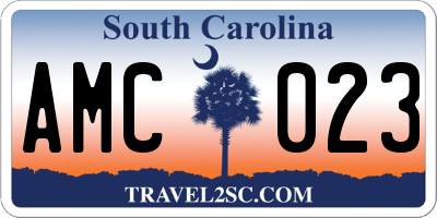 SC license plate AMC023