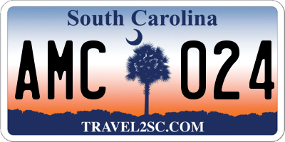 SC license plate AMC024