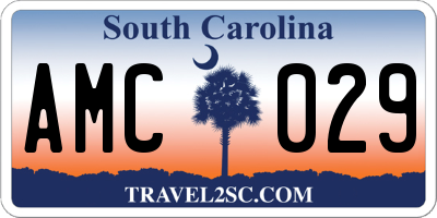 SC license plate AMC029