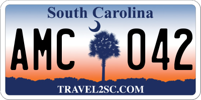 SC license plate AMC042