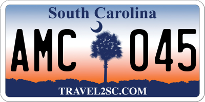 SC license plate AMC045