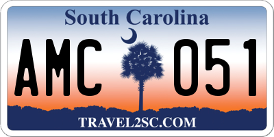 SC license plate AMC051