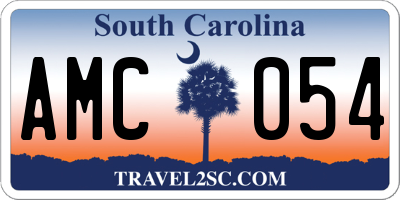 SC license plate AMC054
