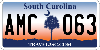 SC license plate AMC063