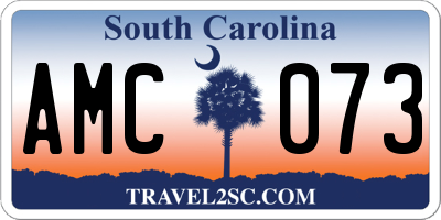 SC license plate AMC073
