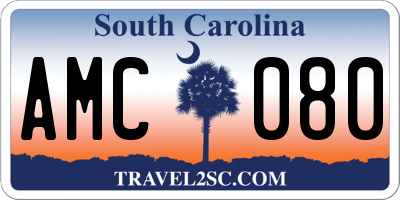 SC license plate AMC080
