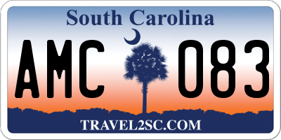 SC license plate AMC083