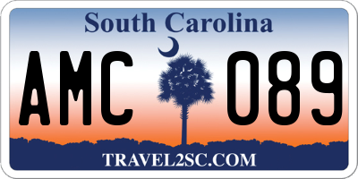 SC license plate AMC089