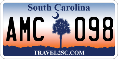 SC license plate AMC098