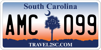 SC license plate AMC099