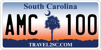 SC license plate AMC100