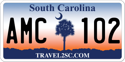 SC license plate AMC102