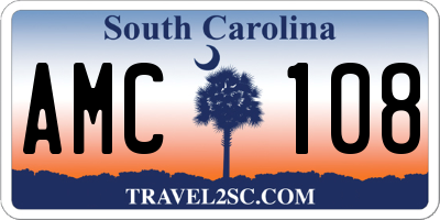 SC license plate AMC108