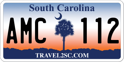 SC license plate AMC112