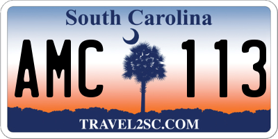 SC license plate AMC113