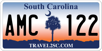 SC license plate AMC122