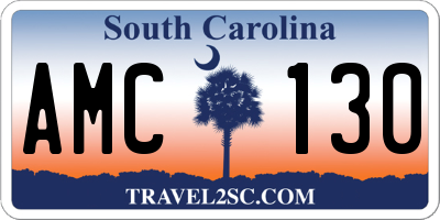 SC license plate AMC130