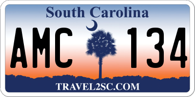 SC license plate AMC134